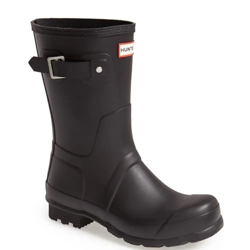 HUNTER Men's Original Short Waterproof Rain Boot, Rubber Black,‎ Size 10, NWT